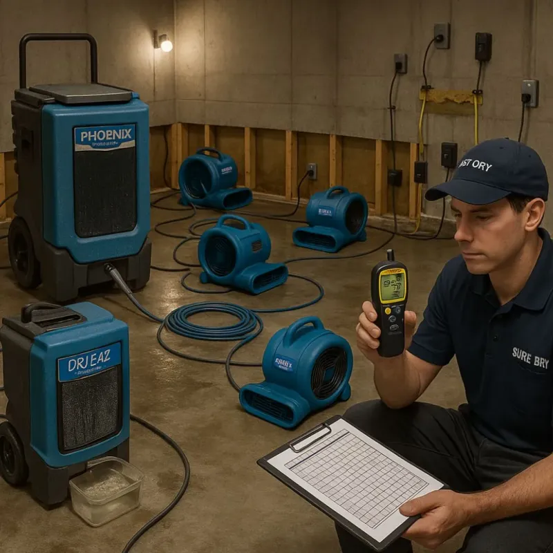 Structural Drying and Dehumidification process in Delanco, NJ
